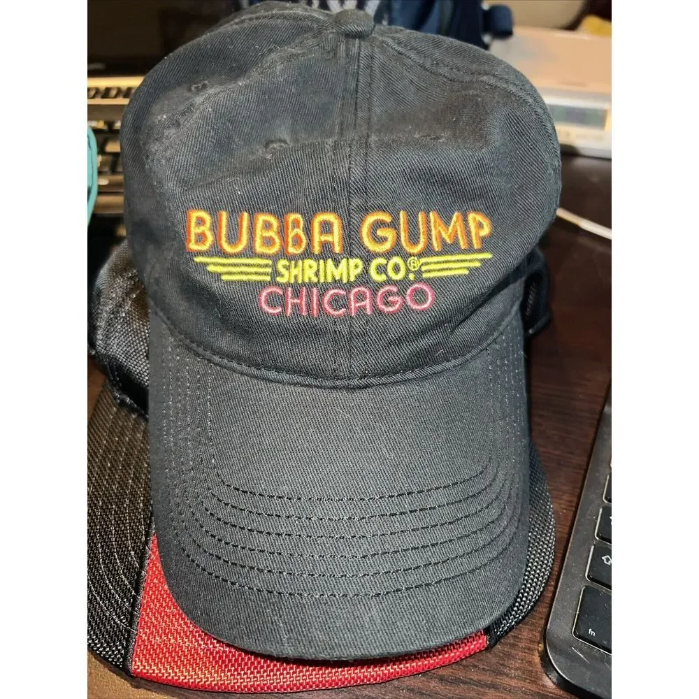 Bubba Gump Shrimp Co Hat Cap 2011 Chicago Neon Lettering Black